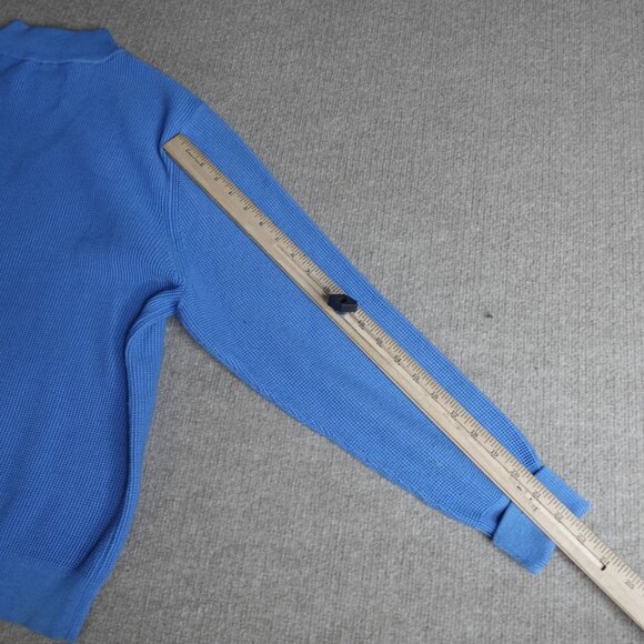 Tory Burch Womens Sweater Small Blue Tennis Mock Neck - Picture 13 of 15